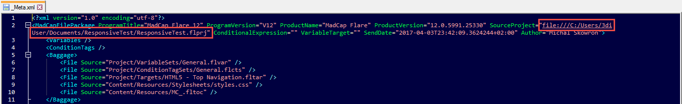 What to do with package error in madcap flare?