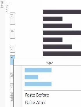 How to paste content in a specific place