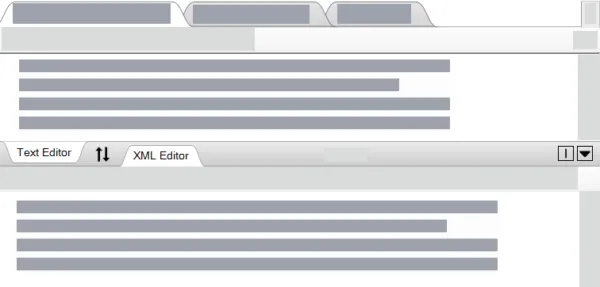 How to view Text Editor below XML Editor