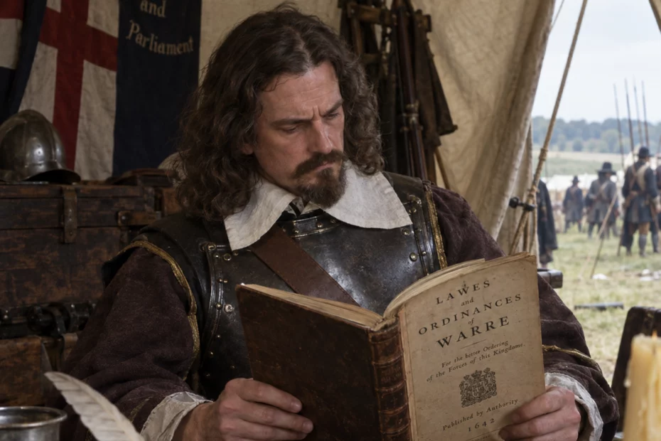 A civil war general reads the 'Lawes and Ordinances of Warre'